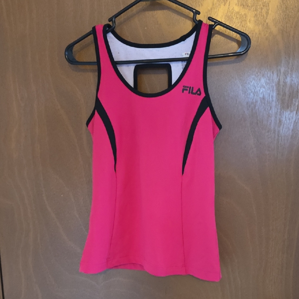 Fila Women's Pink Tank Top with Black Trim